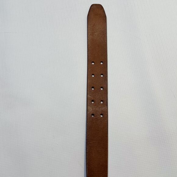 Lucky Brand Dungarees Belt Mens Brown Leather Double Prong Solid Brass Buckle - Picture 6 of 7